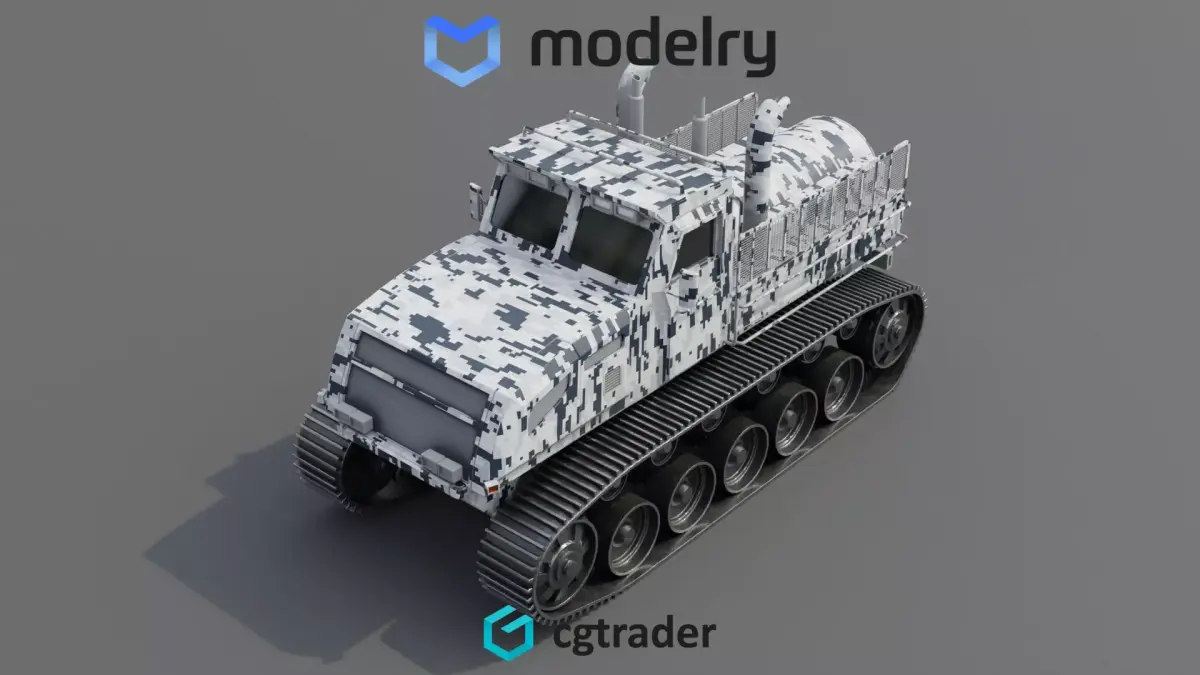 Snowcat Tracked Vehicle 3D model