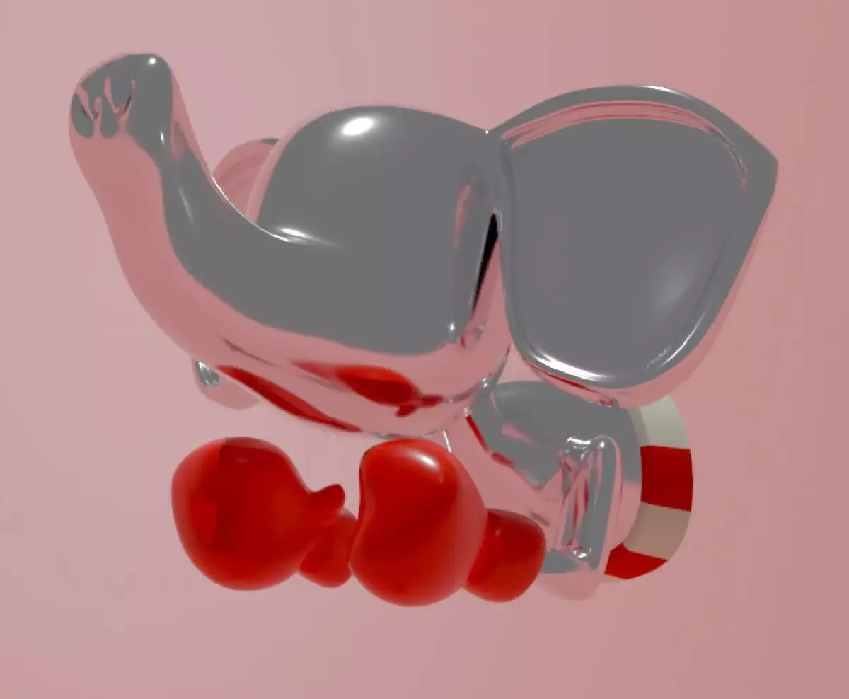 Republican Elephant Boxer Statue  Low-poly 3D model