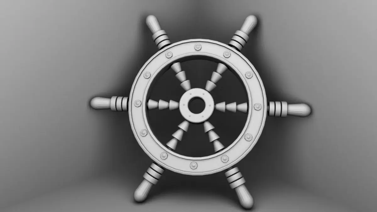 Ship Steering Modeling  Low-poly 3D model