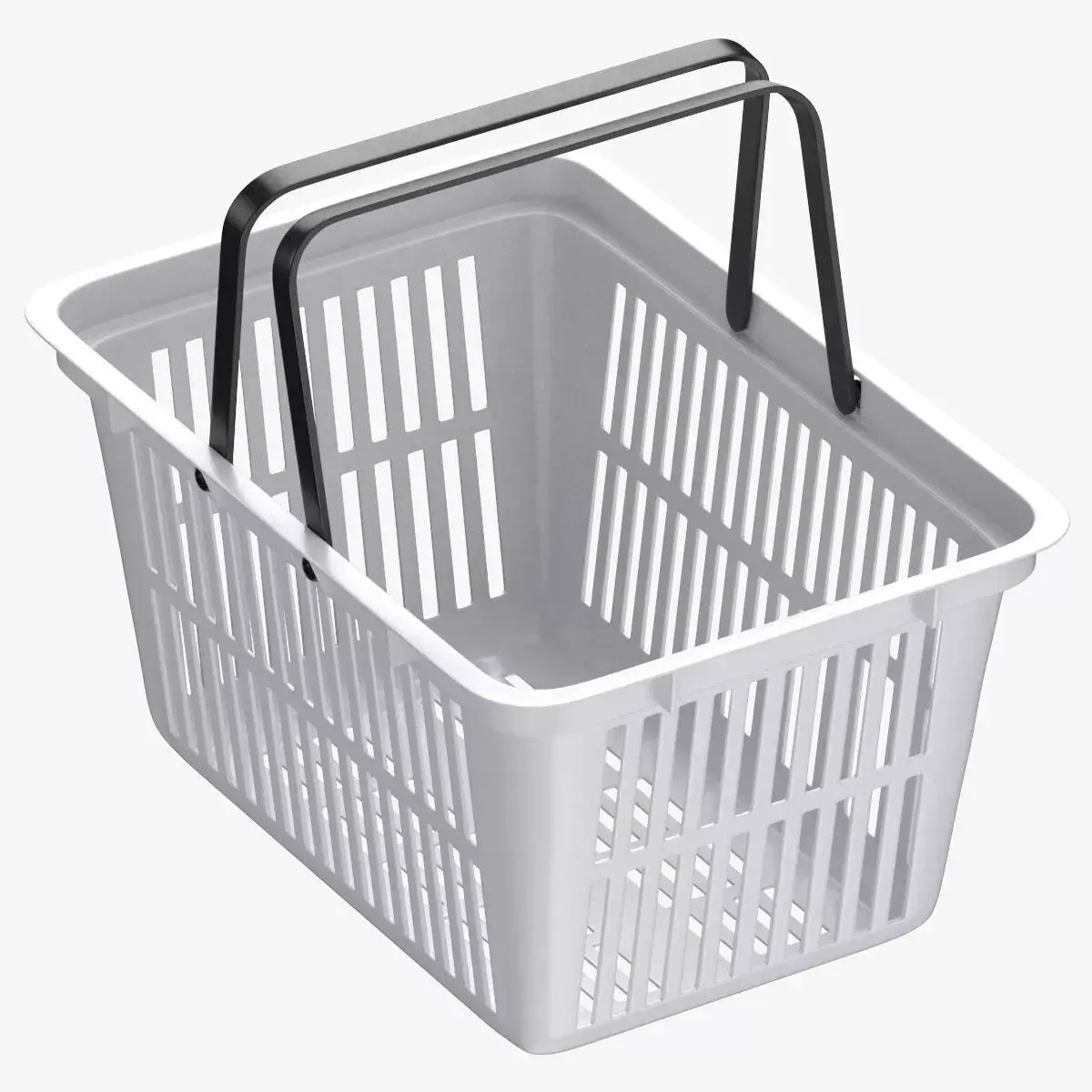 Plastic Shopping Crate 02 White 3D model