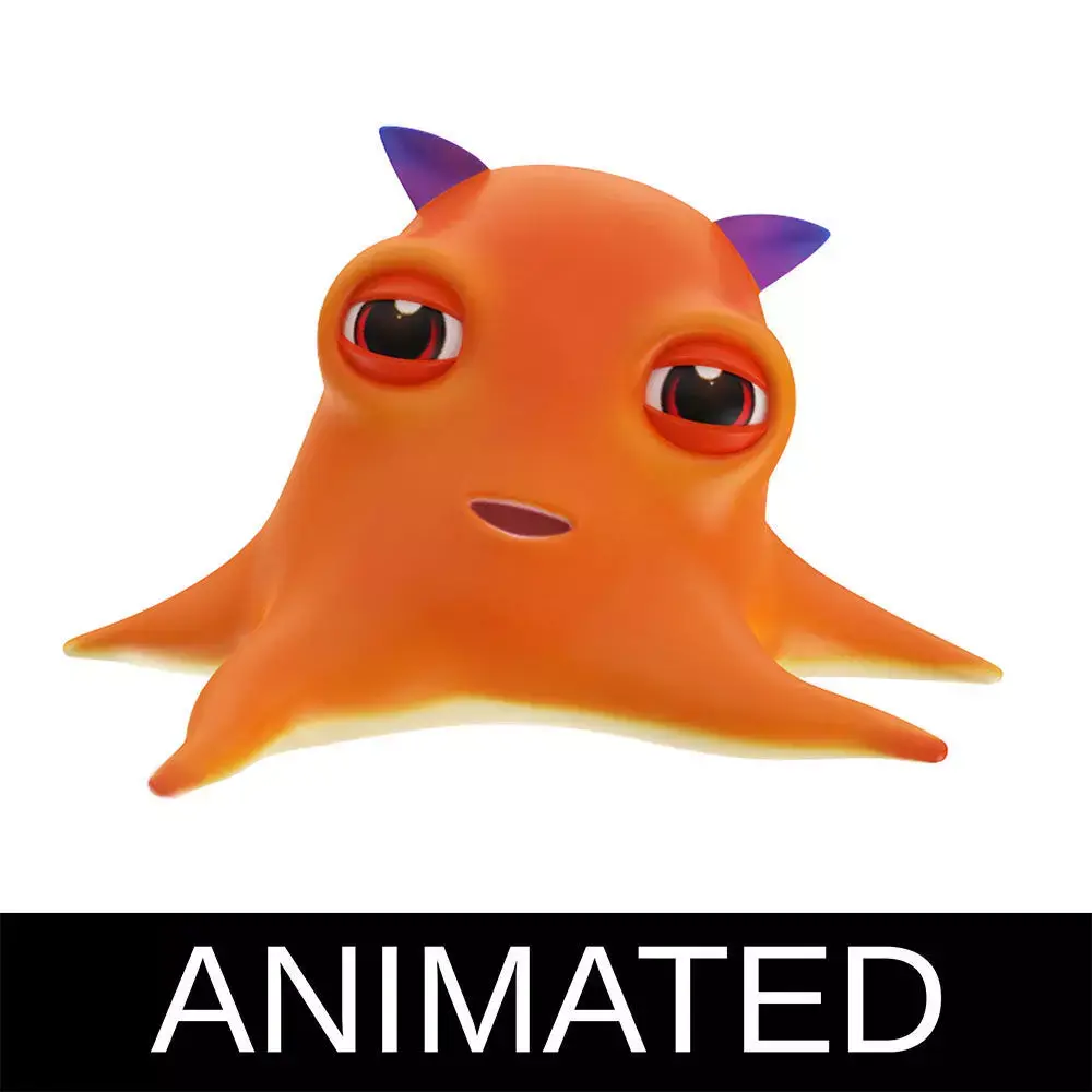 Dumbo Octopus Animated Cartoon  Low-poly 3D model