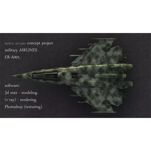 Fighter camouflaged jet 3D model