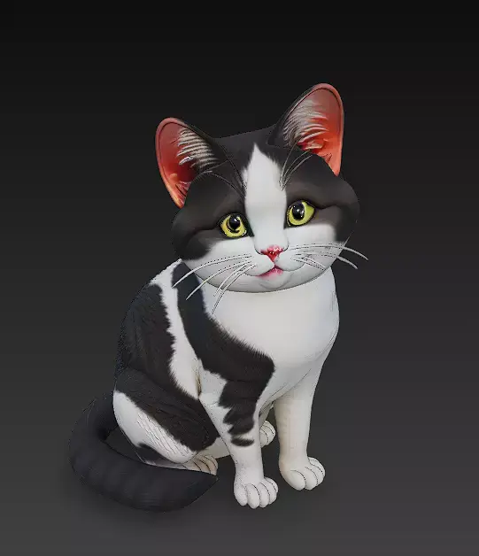Cat Realistic 3D Model Basic - Low Poly Realistic Low-poly 3D model shop