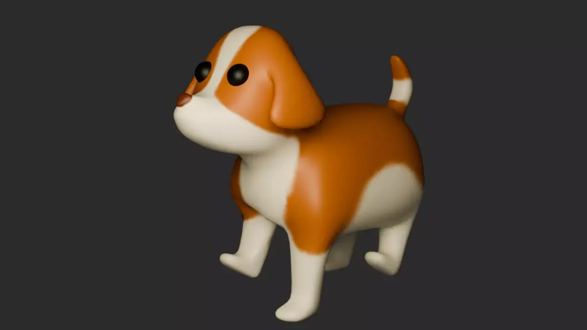 Cute dog walk animation Low-poly 3D model