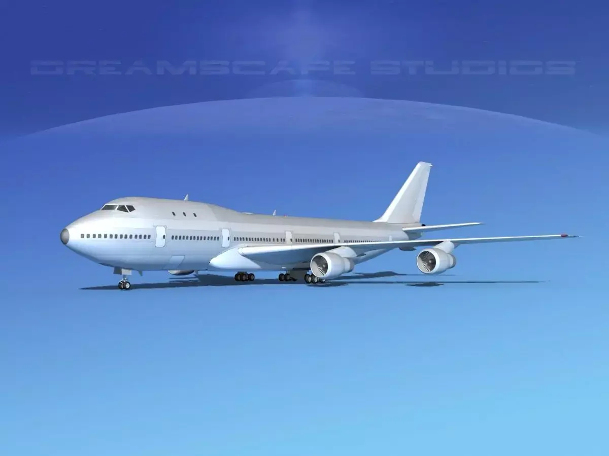 Boeing 747-100 Bare Metal 3D model