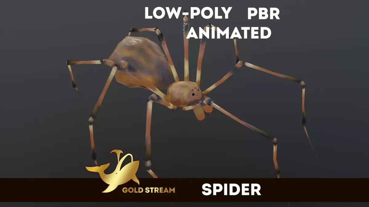 Spider Low-poly 3D model 5