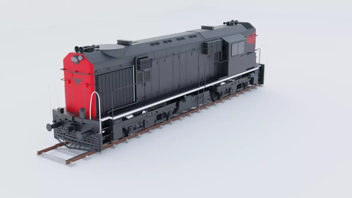 train model engine Low-poly 3D model