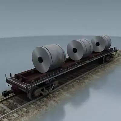 rail wagon 3 Low-poly 3D model