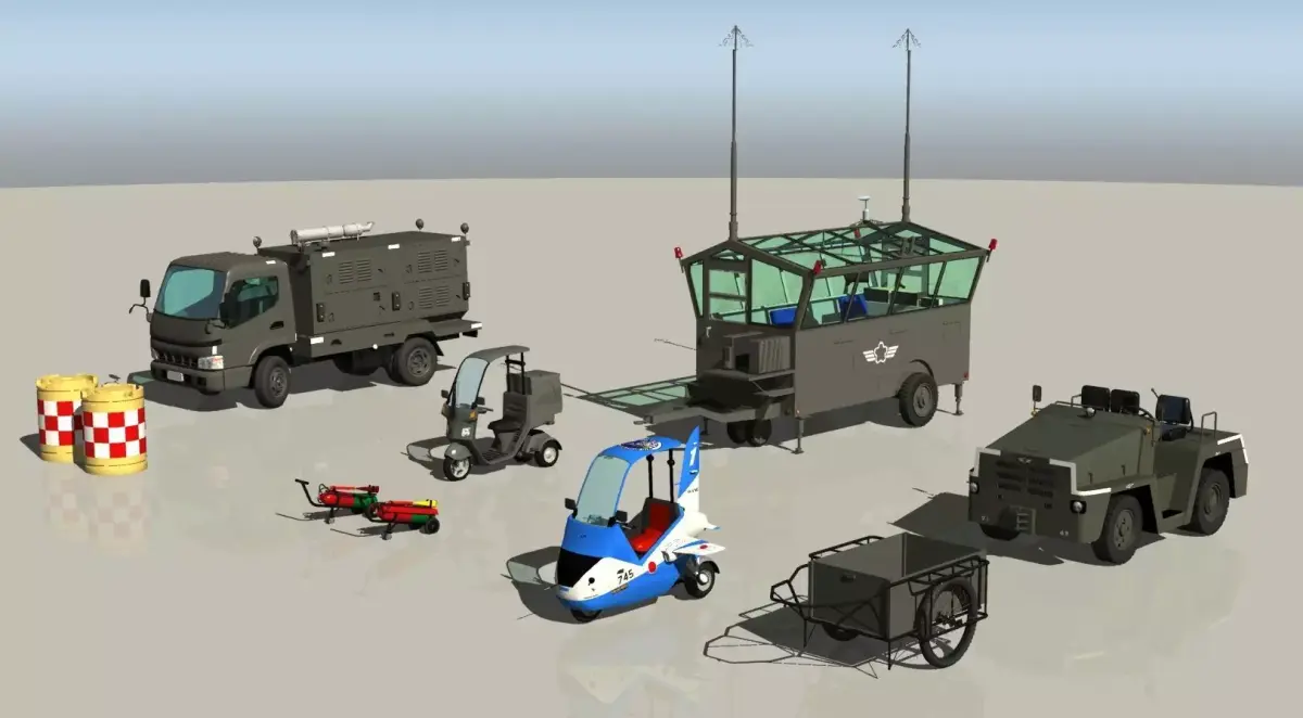 JASDF Airbase Equipment set 3D model