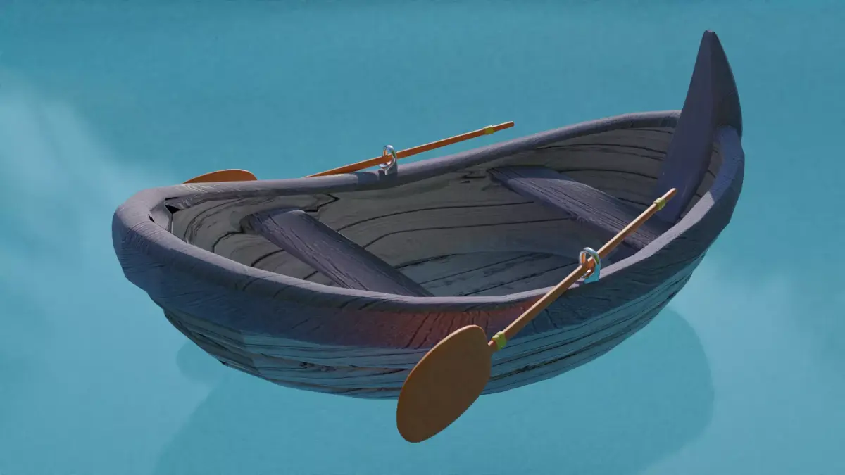 Cartoon Boat  Low-poly 3D model