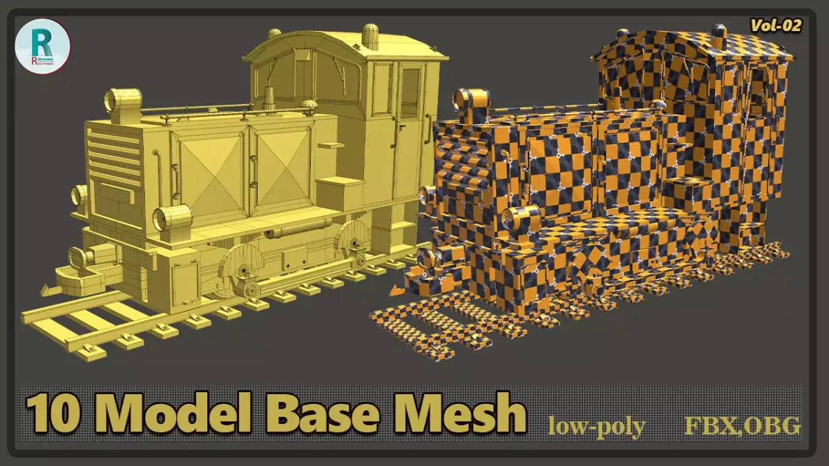 10Base mesh Vol02 Low-poly 3D model