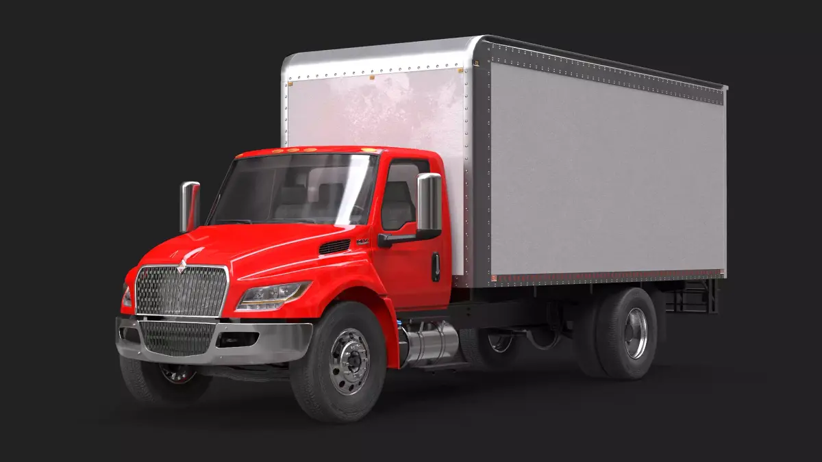 International MV Box Truck Low-poly 3D model