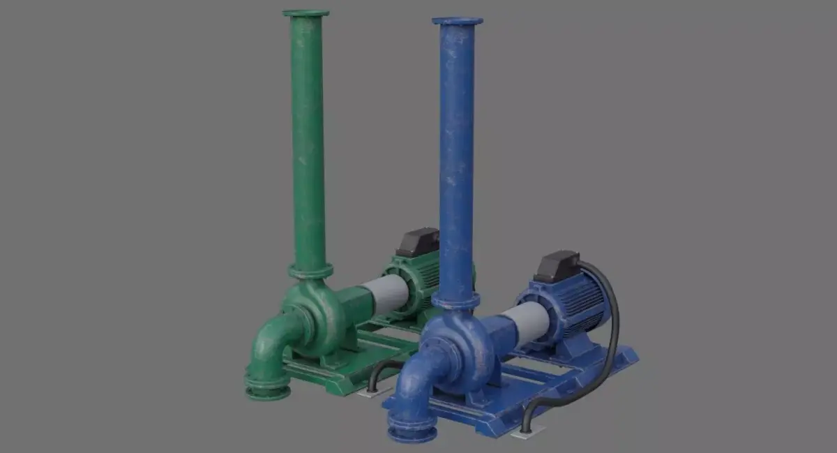 Water Pump 2B Low-poly 3D model