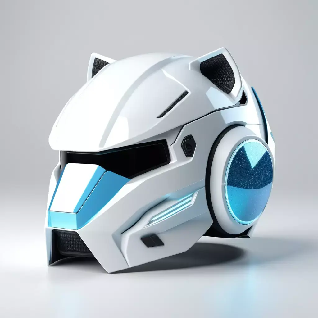 Futuristic SciFi Cat Eared Helmet 3D model