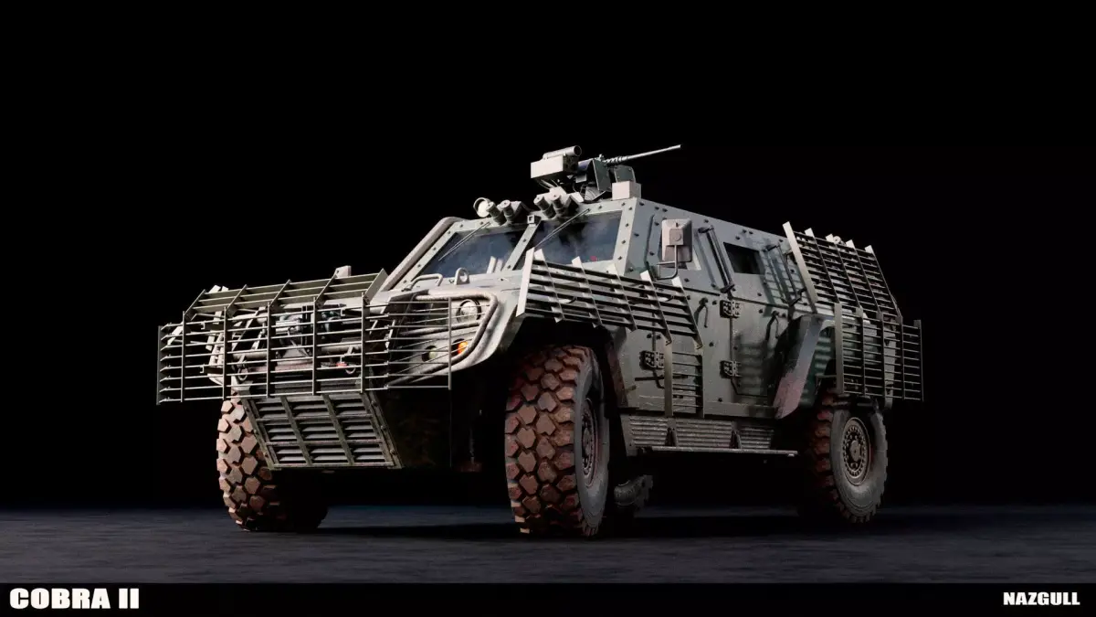 COBRA II Military Armored Vehicle - Game Ready 3D Model Low-poly 3D model
