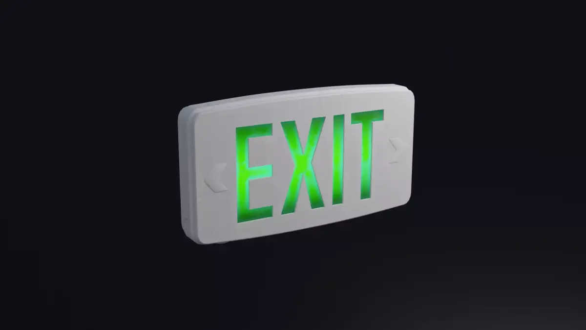 Exit Sign 4K and 2K Low-poly 3D model
