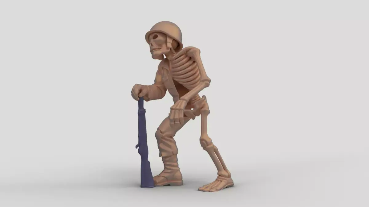 Skeleton Soldier Halloween Decor 3D print model