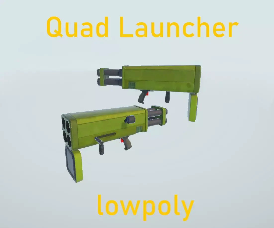 Stylized Quad launcher lowpoly 3d model Low-poly 3D model
