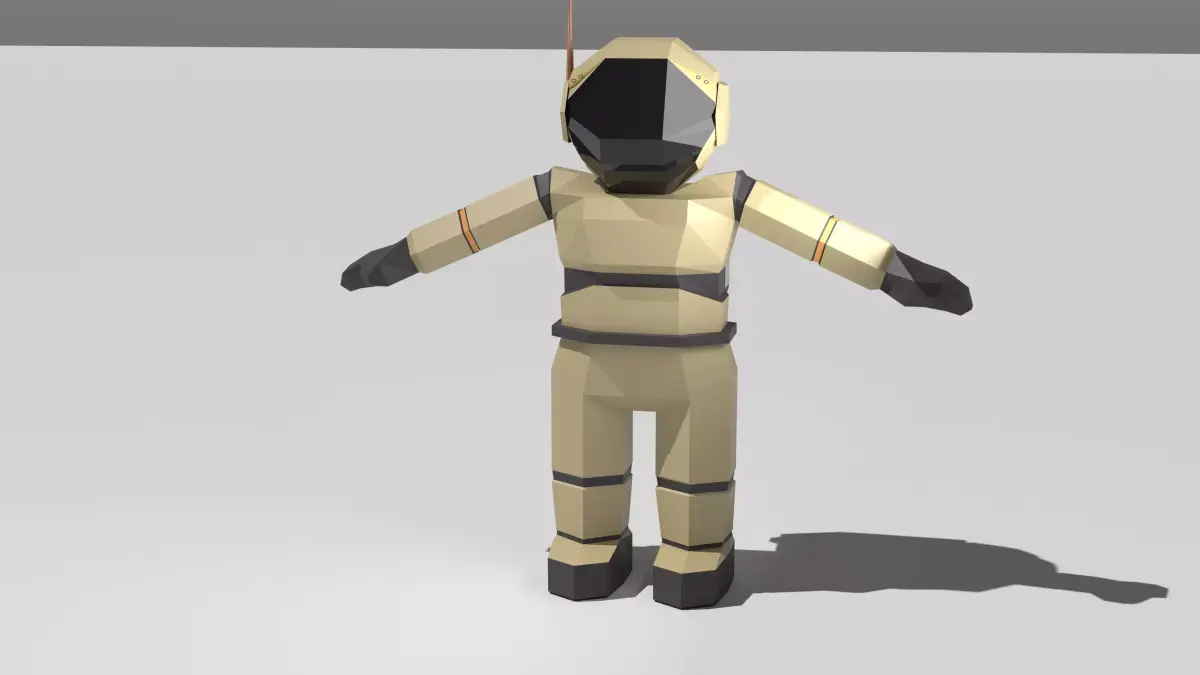 Low Poly Sci-Fi Astronaut Rigged  Game Ready PBR Low-poly 3D model