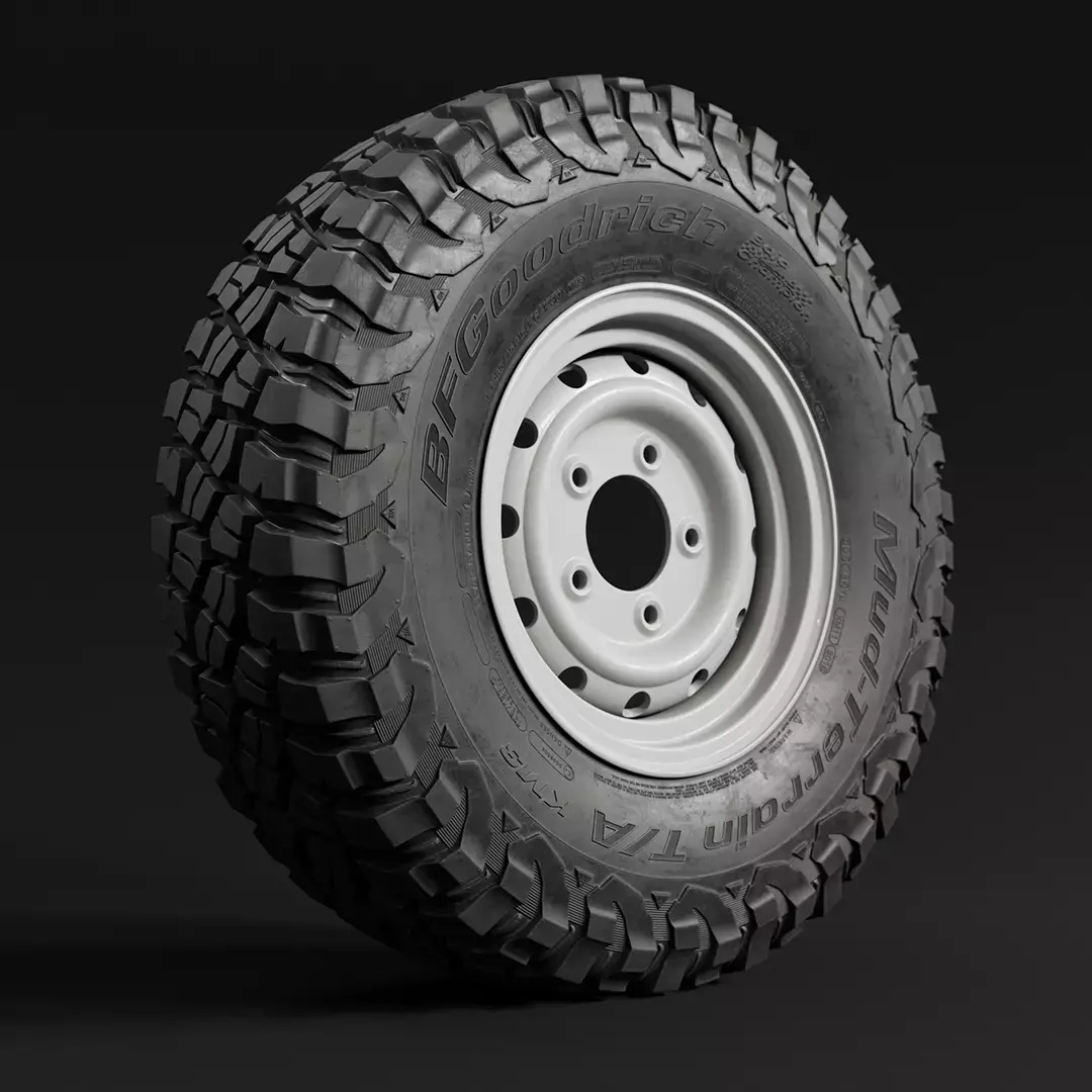 BFGoodrich Baja KM3 Tire - Real world details 3D model