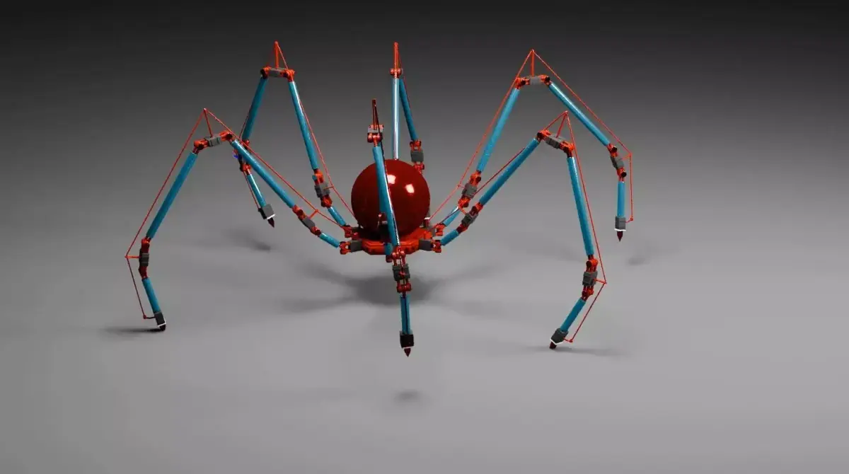 Spider robot - Rigged and animated Low-poly 3D model