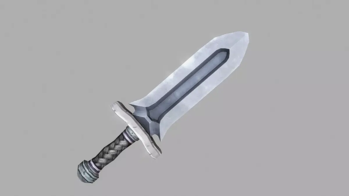 Dagger sword Low-poly 3D model 7