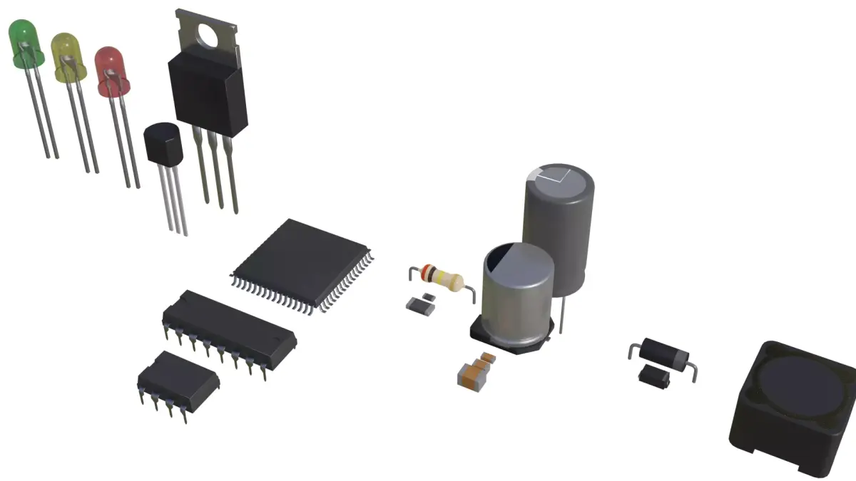 electronic components Low-poly 3D model