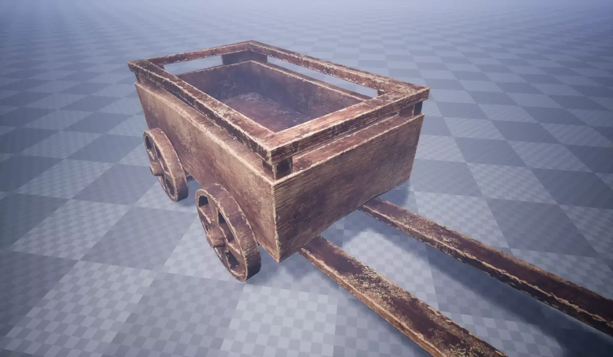 Damaged Cart  Low-poly 3D model