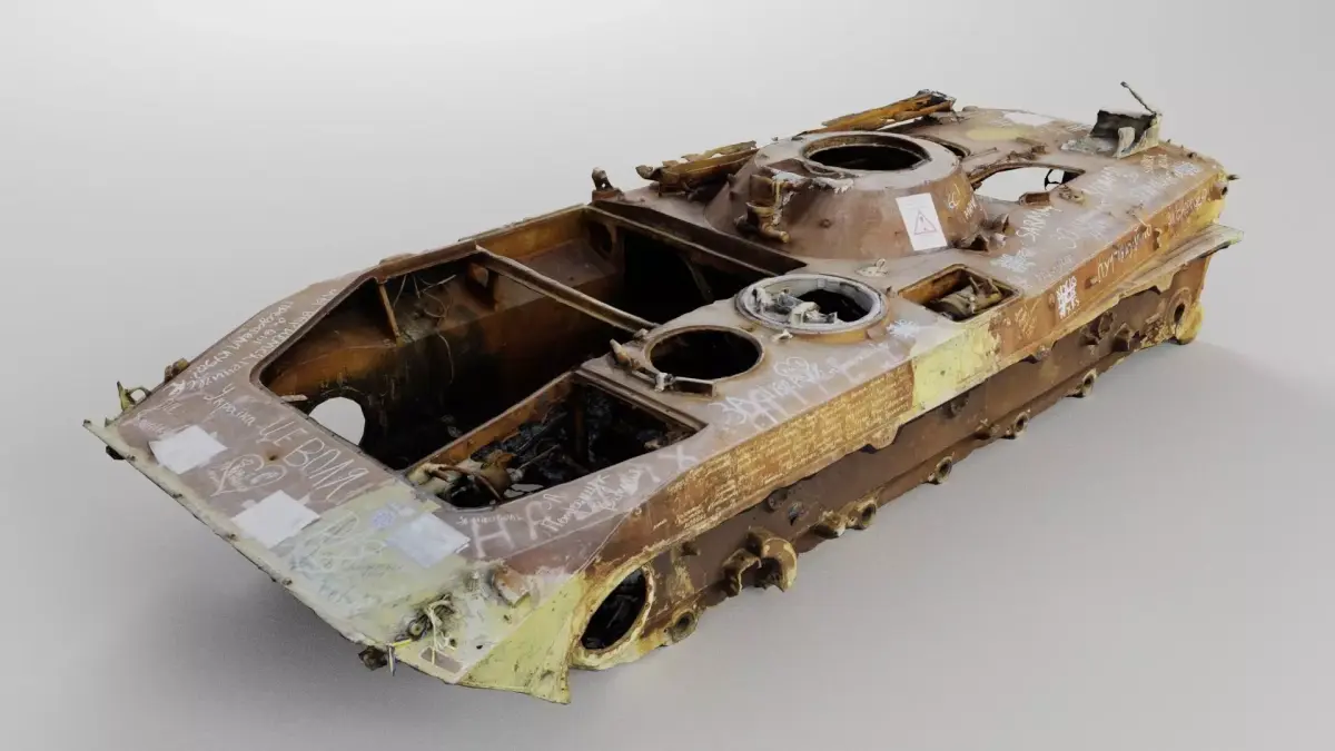 russian BMP-2 infantry fighting vehicle destroyed in Ukraine 3D model