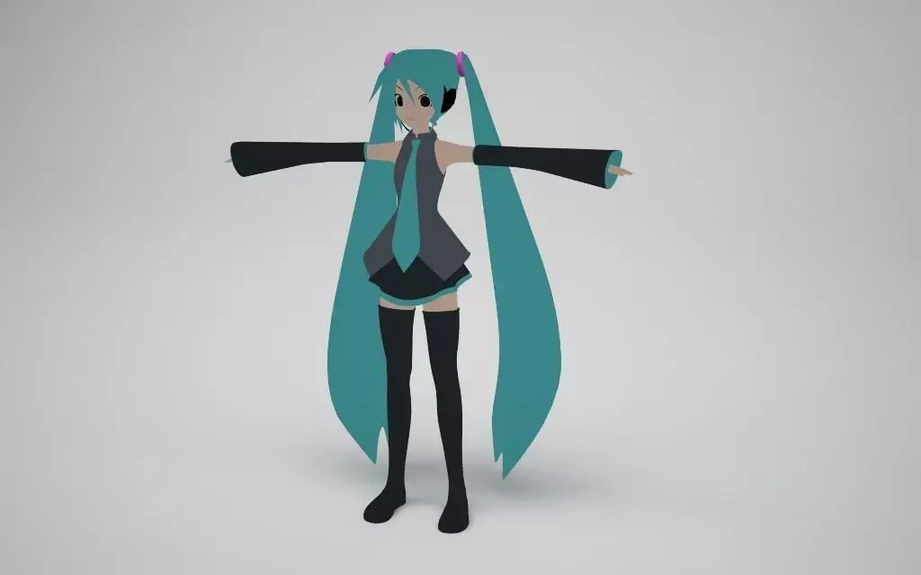 Hatsune Miku Free low-poly 3D model