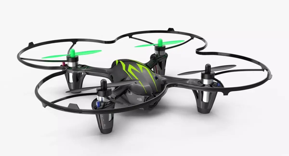 Hubsan X4 H107C BlackGreen Propeller Guard Low-poly 3D model