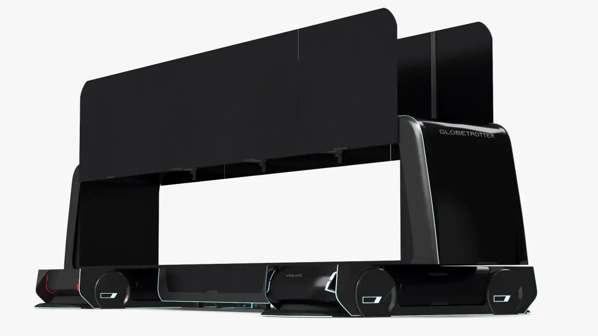 Futuristic Volvo Autonomous Carrier Rigged 3D model