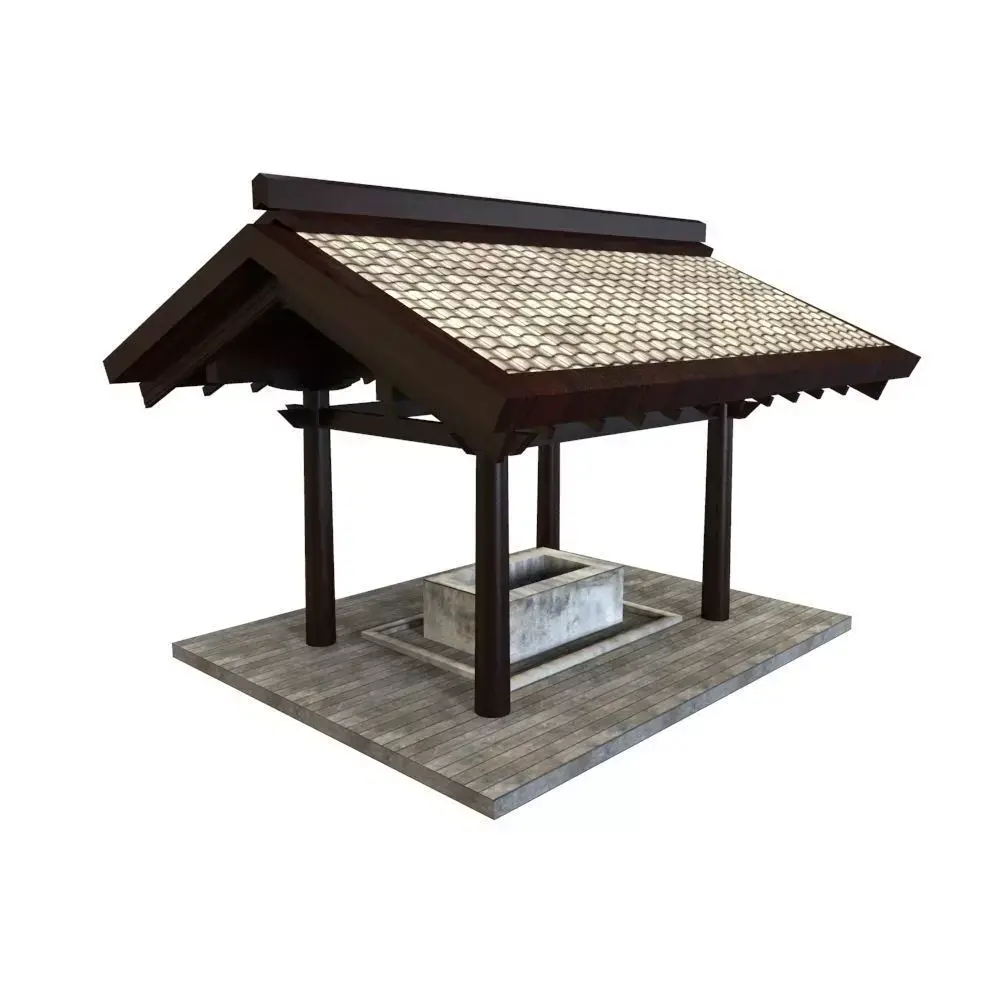 Oriental Gate Low-poly 3D model