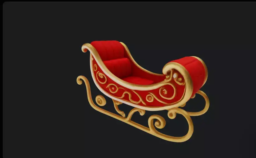 Santa Claus Sleigh Christmas 3D Model 3D model