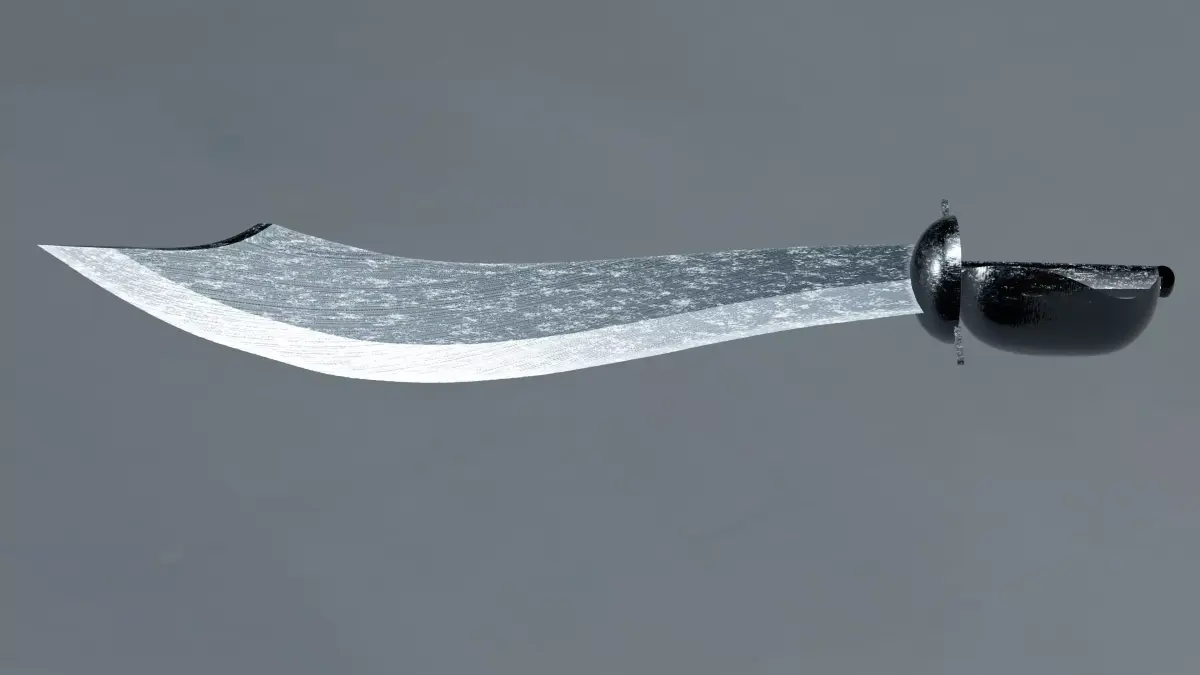 Shiny Silver Pirate Cutlass 3D model
