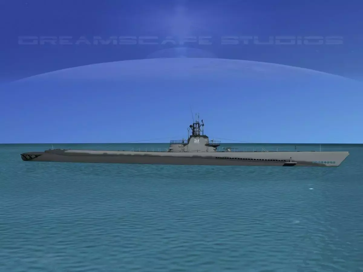 Gato Class Submarine SS244 USS Cavalla 3D model