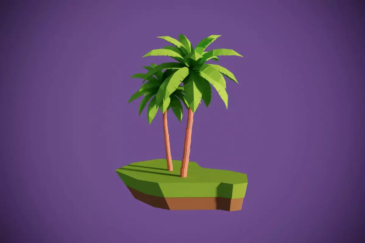 Coconut Trees Low-poly 3D model