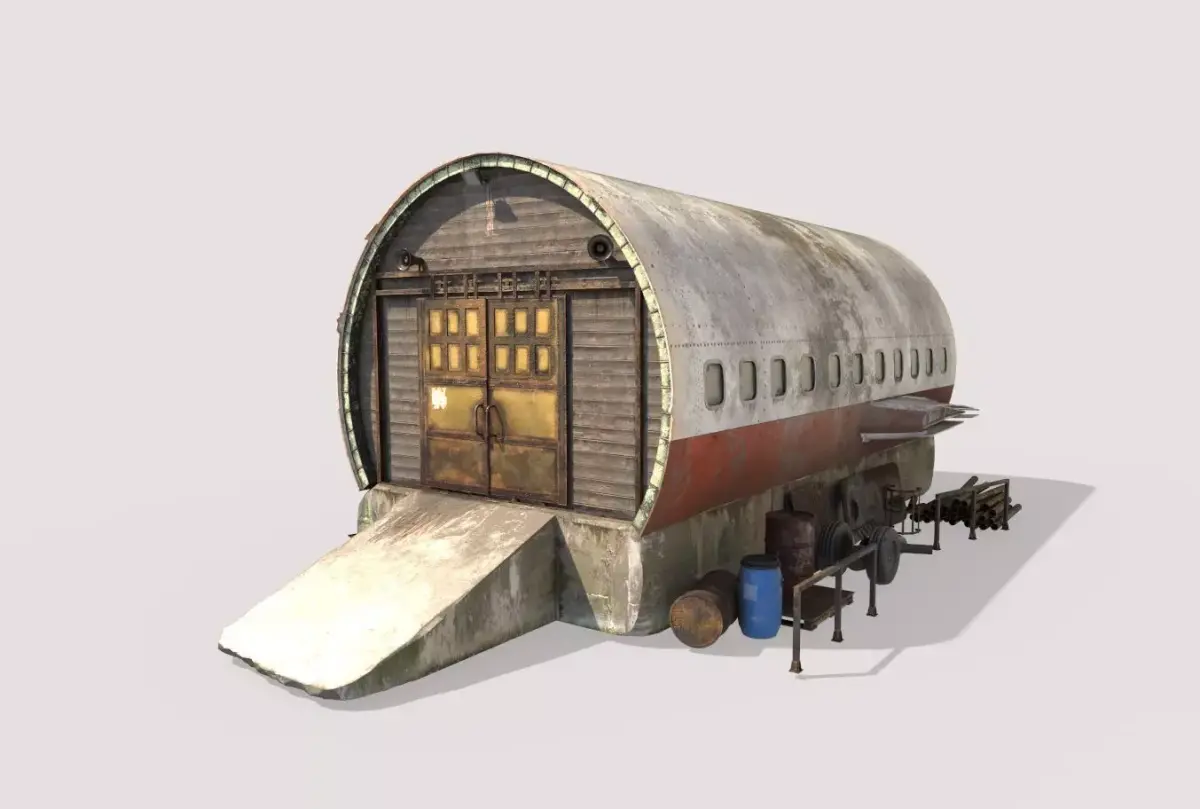 Hangar-Storaj Facility- Made From Airplane 3D model