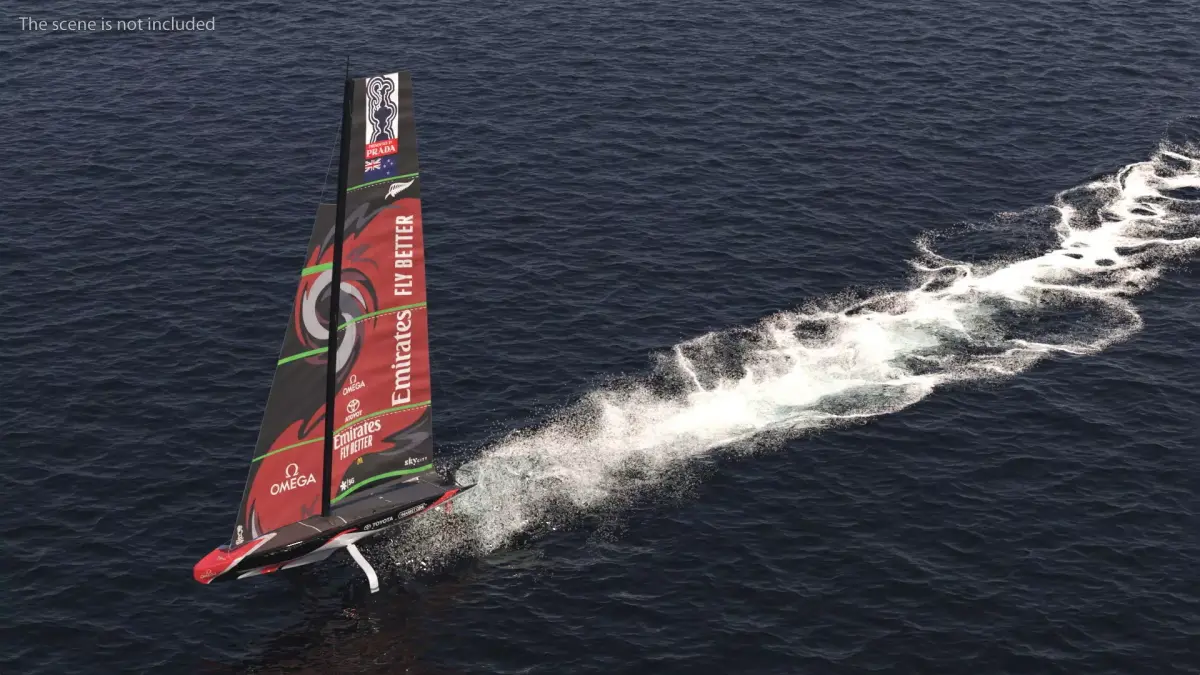Omega Sponsored Racing Yacht AC75 Red 3D model