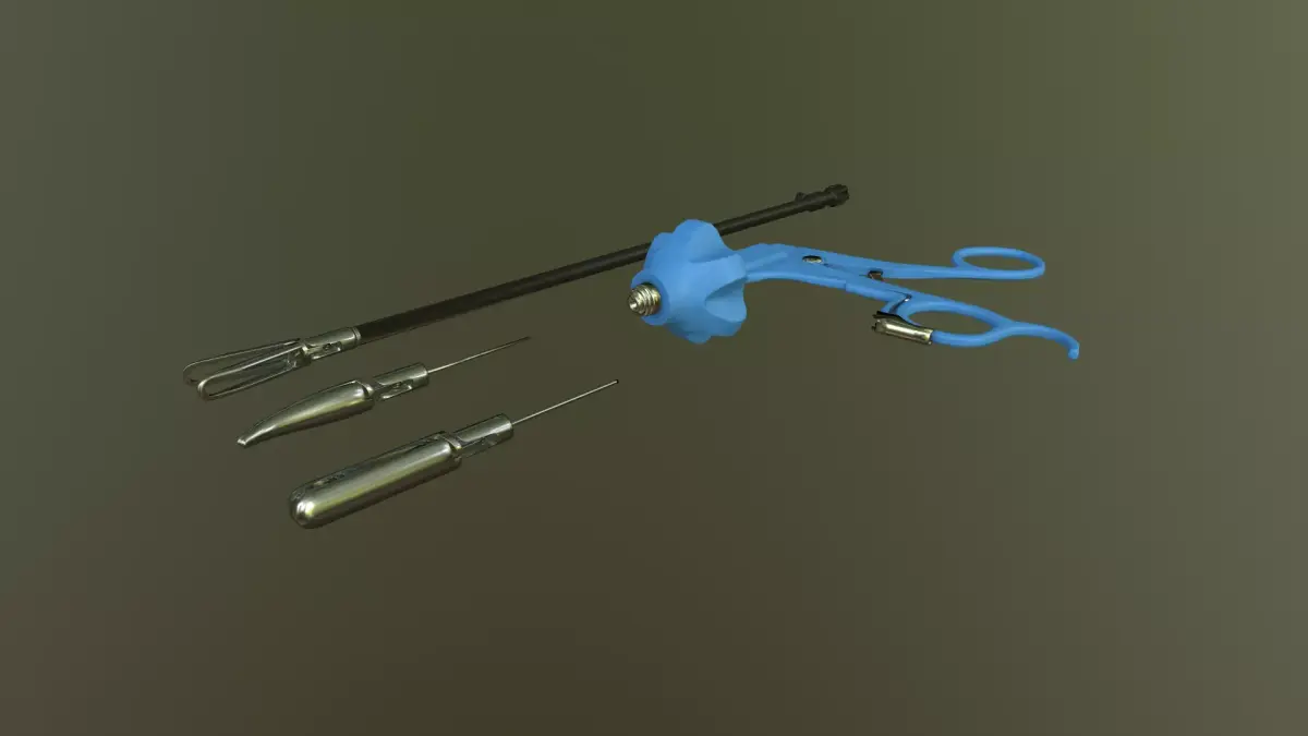 Laparoscopic tool for med VR training simulator Low-poly 3D model
