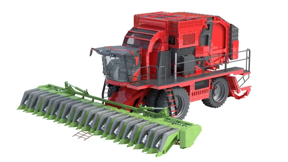 Cotton Picker Harvester Low-poly 3D model