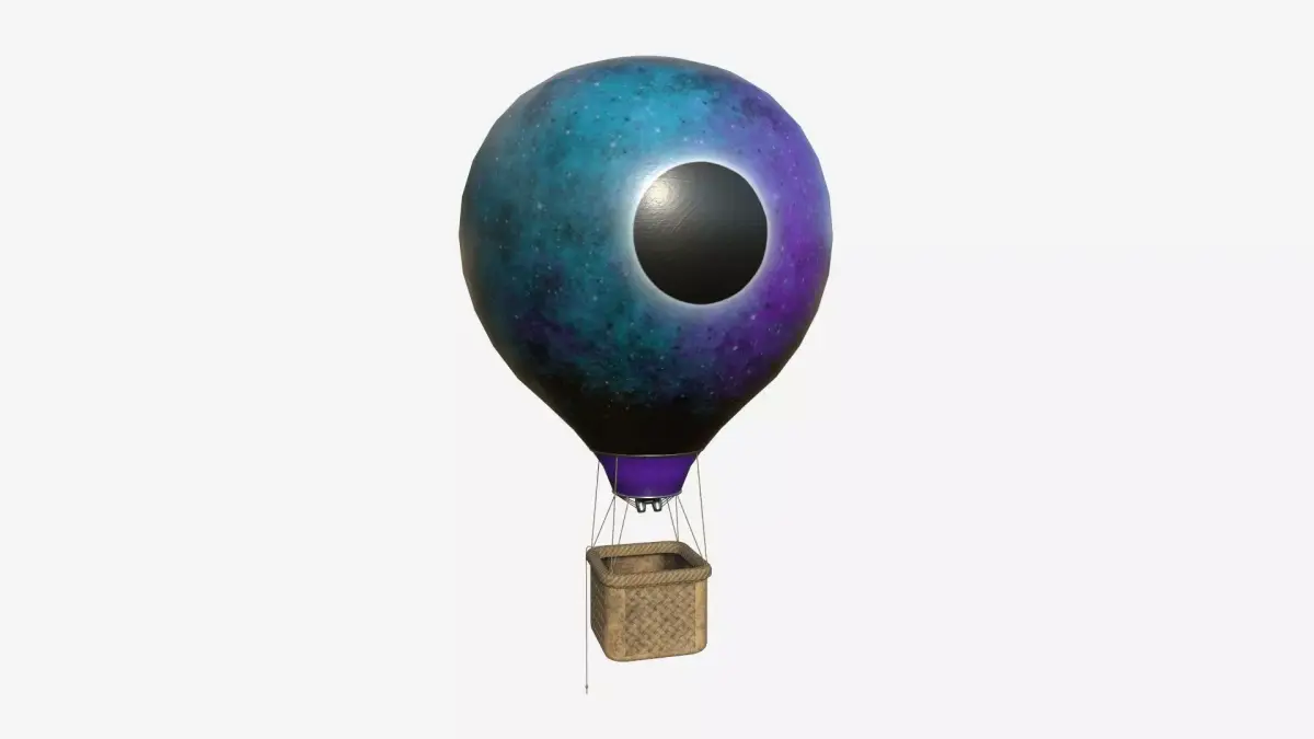 Balloon Hot Air 09 Galaxy - Aircraft Cartoon Low-poly 3D model