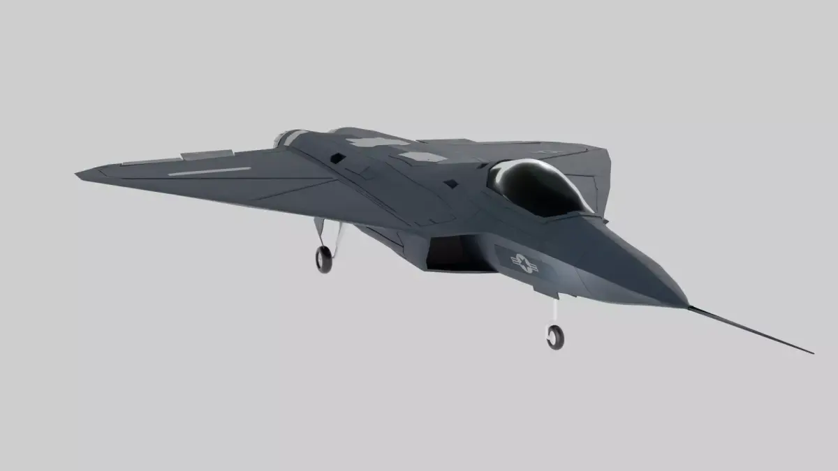 USAF Lockheed Martin - X-44 MANTA - NO TAIL AIRCRAFT - Low-poly 3D model