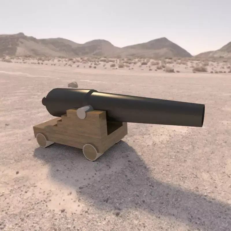 voruz cannon Civil War low poly Low-poly 3D model
