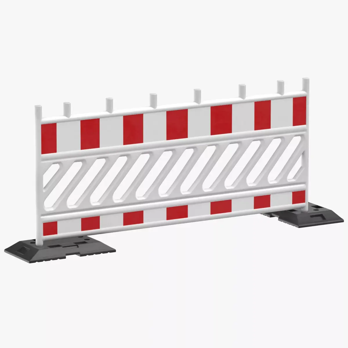 Construction Barrier 02 White 3D model