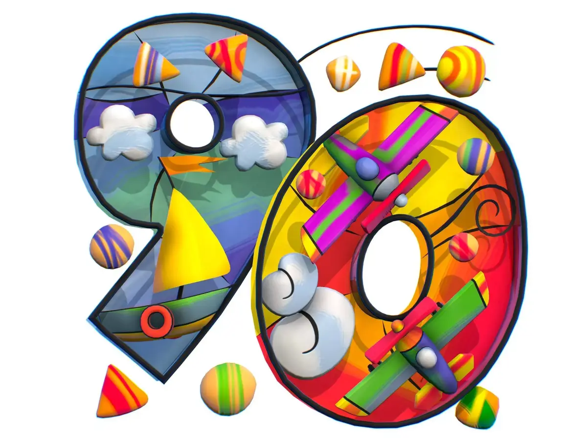 Cartoon 3D illustration Number 9 0 Ship Glider Low-poly 3D model