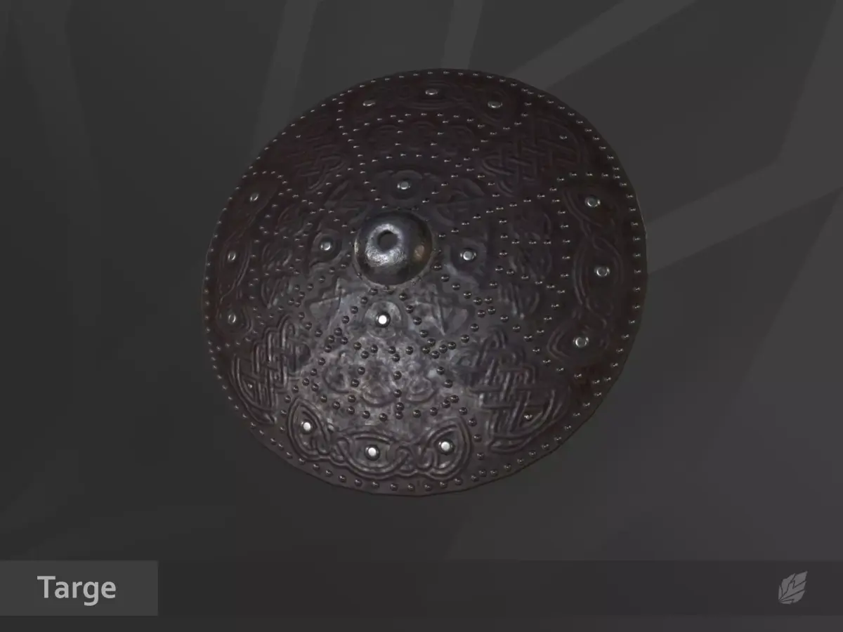 Targe viking shield Low-poly 3D model