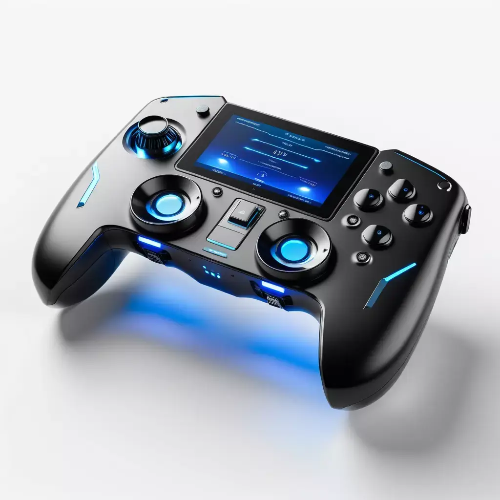 Futuristic Gaming Controller Display 3D model