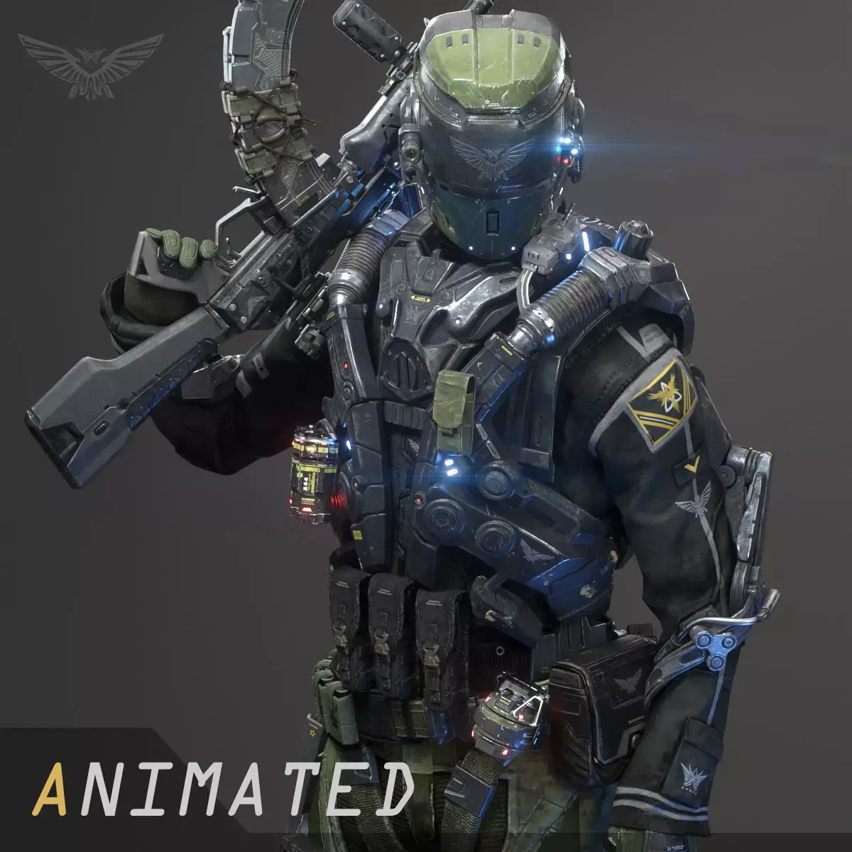 SCIFI - RECON SOLDIER Low-poly 3D model