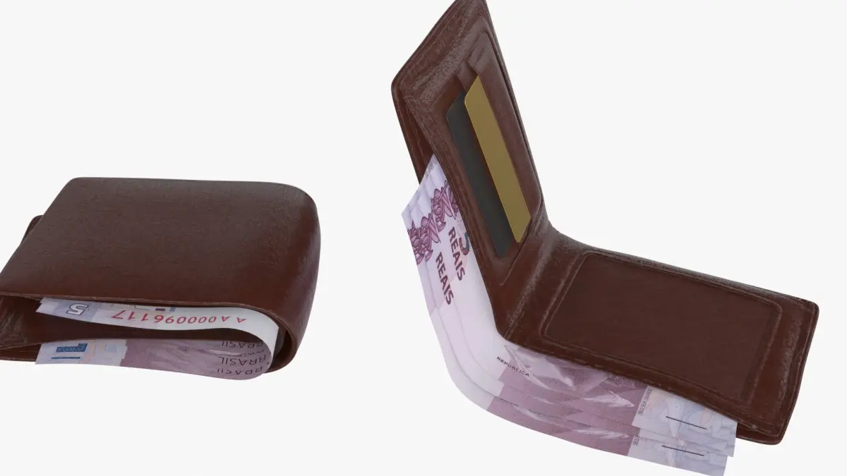 Brazil 5 Reais Wallet Money Purse 3D model